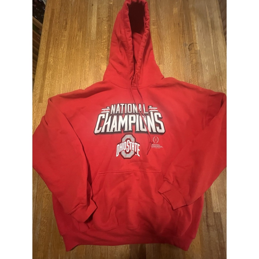 Gildan‎ Adult XL Red 2014 Buckeye Ohio State National Champions Pullover Hoodie